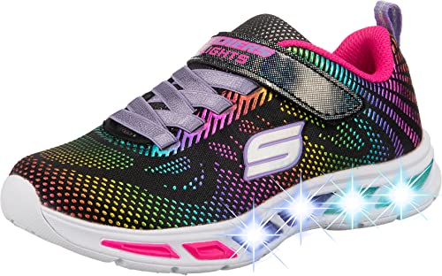 Skechers LITEBEAMS-GLEAM N'DREAM, Girl's Low-Top Trainers, Black (Black/Multi Bkmt), 4 UK (37 EU)