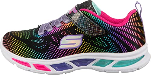 Skechers LITEBEAMS-GLEAM N'DREAM, Girl's Low-Top Trainers, Black (Black/Multi Bkmt), 4 UK (37 EU)