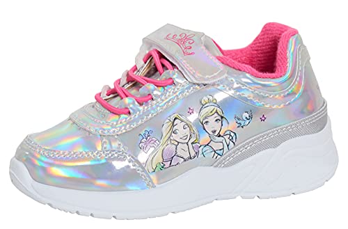 Disney Girls Princess Trainers Silver/Pink 12 UK Child