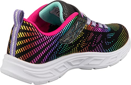 Skechers LITEBEAMS-GLEAM N'DREAM, Girl's Low-Top Trainers, Black (Black/Multi Bkmt), 4 UK (37 EU)