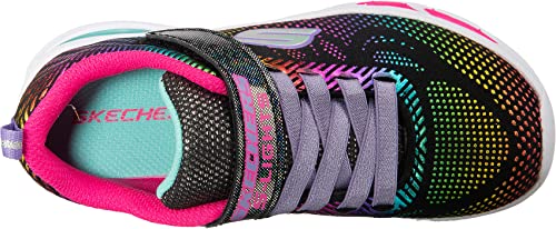 Skechers LITEBEAMS-GLEAM N'DREAM, Girl's Low-Top Trainers, Black (Black/Multi Bkmt), 4 UK (37 EU)