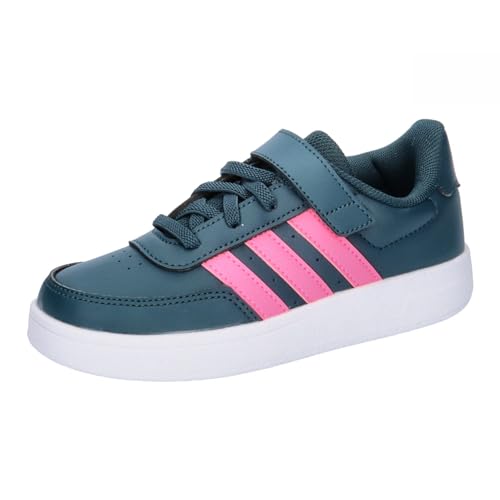 adidas Breaknet Lifestyle Court Elastic Lace and Top Strap Sneakers, Arctic Night/Lucid Pink/FTWR White, 13 UK