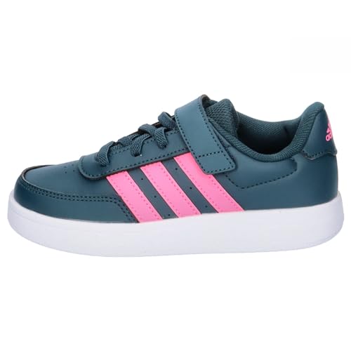 adidas Breaknet Lifestyle Court Elastic Lace and Top Strap Sneakers, Arctic Night/Lucid Pink/FTWR White, 13 UK