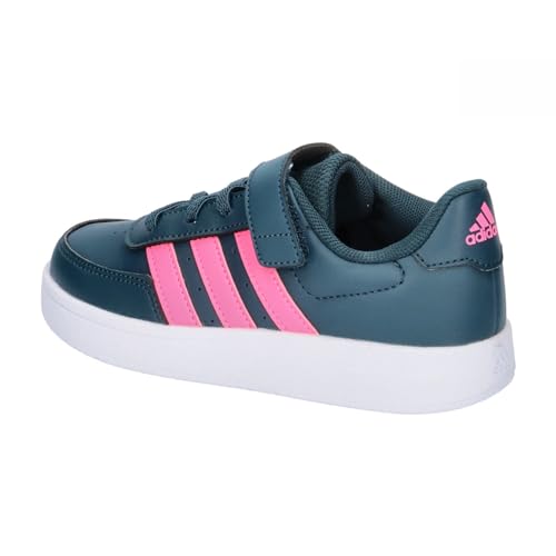 adidas Breaknet Lifestyle Court Elastic Lace and Top Strap Sneakers, Arctic Night/Lucid Pink/FTWR White, 13 UK