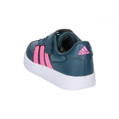 adidas Breaknet Lifestyle Court Elastic Lace and Top Strap Sneakers, Arctic Night/Lucid Pink/FTWR White, 13 UK