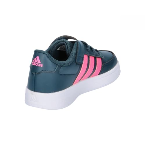 adidas Breaknet Lifestyle Court Elastic Lace and Top Strap Sneakers, Arctic Night/Lucid Pink/FTWR White, 13 UK
