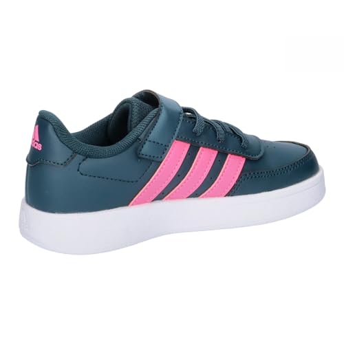 adidas Breaknet Lifestyle Court Elastic Lace and Top Strap Sneakers, Arctic Night/Lucid Pink/FTWR White, 13 UK