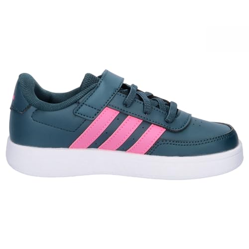 adidas Breaknet Lifestyle Court Elastic Lace and Top Strap Sneakers, Arctic Night/Lucid Pink/FTWR White, 13 UK