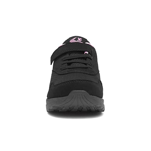 XL Lune Kids Easy Fasten Trainer - Size 1 UK - Black