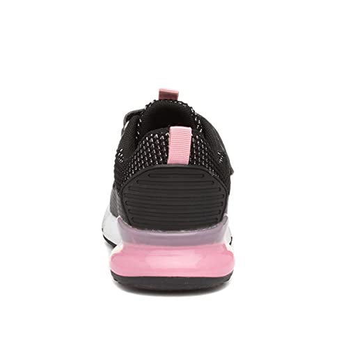 Girls Black & Pink Easy Fasten Trainers - Size 1 UK - Black