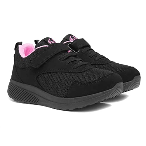 XL Lune Kids Easy Fasten Trainer - Size 1 UK - Black
