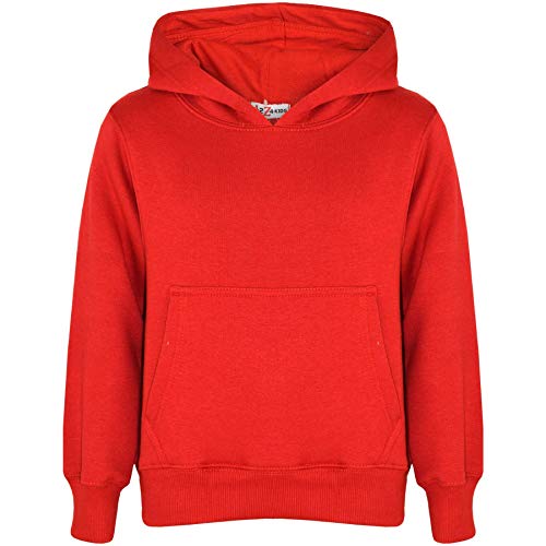 A2Z 4 Kids Girls Boys Sweat Shirt Tops Casual Plain Pullover Sweatshirt - Plain Sweat Hoodie Red 9-10