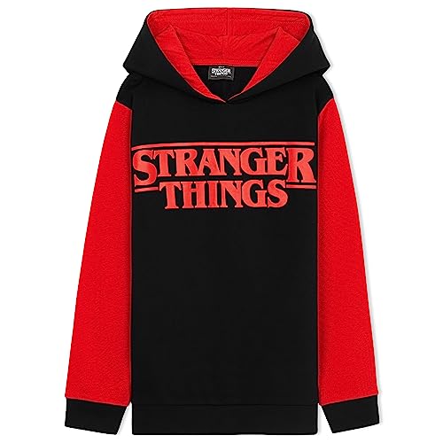 Stranger Things Hoodie for Kids Teenagers - Breathable Casual Hooded Pullover 9-15 Years - Gifts for Girls Black/Red