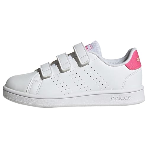 adidas Advantage Lifestyle Court Hook-and-Loop Sneakers, FTWR White/Pulse Magenta/Wonder Quartz, 1 UK