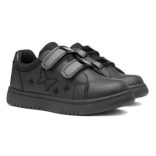 XL Stour Kids Butterfly Trainer - Size 11 Child UK - Black