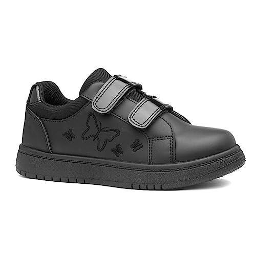 XL Stour Kids Butterfly Trainer - Size 11 Child UK - Black