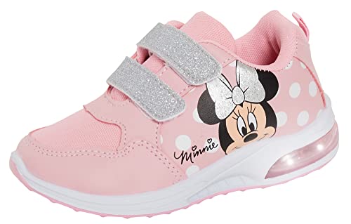 Disney Girls Minnie Mouse Light Up Trainers White/Pink 9 UK Child