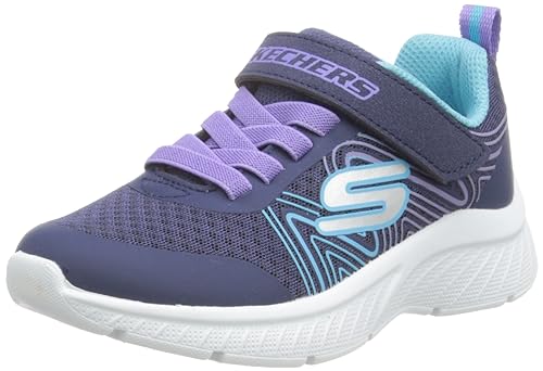 Skechers Girls Microspec Plus Swirl Sweet Trainers, Blue, 5 UK