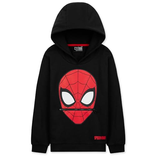 Marvel Boys Hoodie - Spiderman Hooded Sweatshirt Warm Soft Lounge Wear Activewear Pullover 3-12 Years - Gifts for Boys (3-4 Years, Black)
