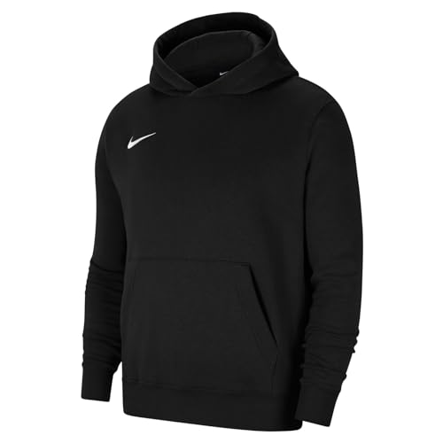 NIKE Kid's Y Nk Flc Park20 Po Hoodie Sweatshirt, Black/White, S