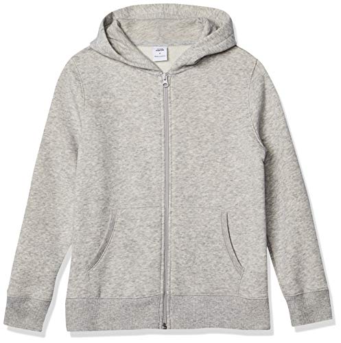 Amazon Essentials Boys' Fleece Zip-Up Hoodie Sweatshirt, Light Grey Heather, 3 Years