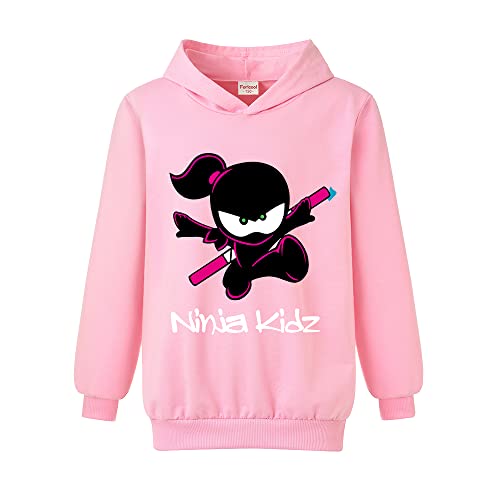 Forlcool Ninja Kidz Merch Girls and Boys Printed Sweatshirt Hoodie Kids Casual Jumper Top (Pink,9-10 Years,9 Years,10 Years)