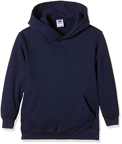 Fruit of the Loom Unisex Kids Pull-over Classic Hooded Sweat, Navy, 10-11 Years (Manufacturer Size:32)