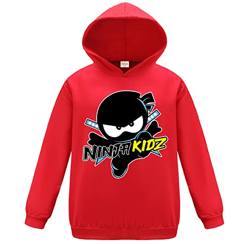 Forlcool Ninja Kidz Kids Hoodie Children's Pullover Sweatshirt Casual Boys Girls Jumper Top (Red,7-8 Years,7 Years,8 Years)