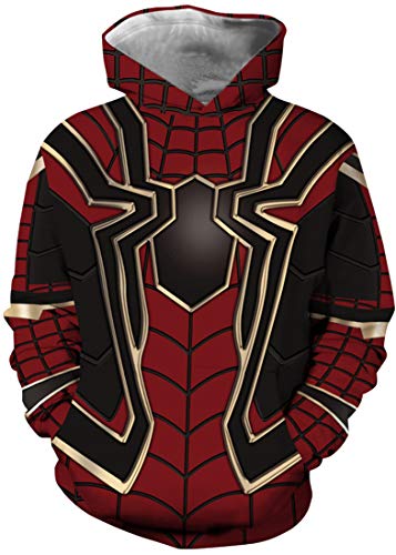 Chaos World Boy's or Girl's Hoodie Realistic 3D Print Sweatshirt Kids Long Sleeve Pocket Casual Pullover (Red Spider,7-8 Years)