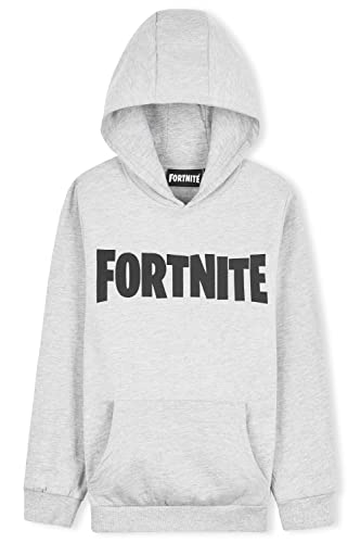 Fortnite Hoodie For Boys, Kids Gaming Jumper, Official Gifts For Boys (14/15 Years, Grey)