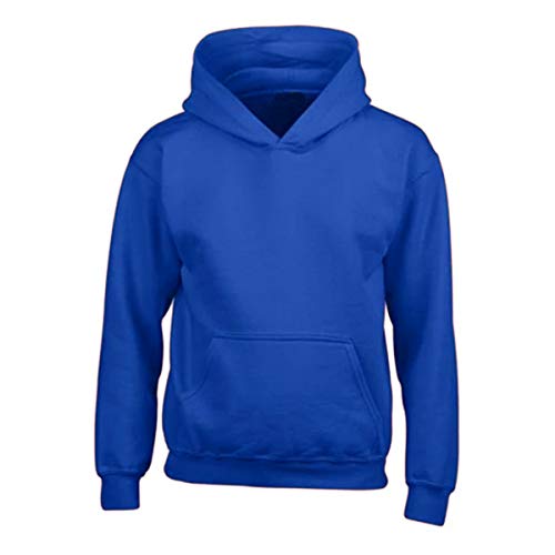 Urban Road Kids Heavy Blend Plain Hoodie Sweatshirt Hooded Top for Boys & Girls Royal