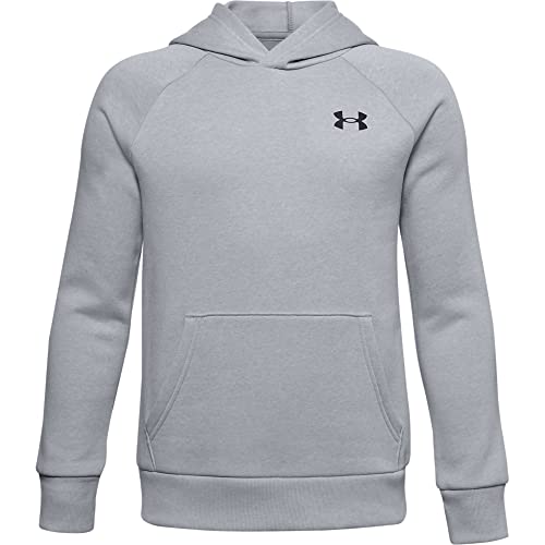 Under Armour Boy's Rival Cotton HOODIE, Mod Gray Light Heather Black (011), XL UK