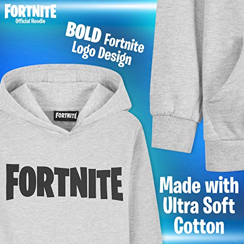 Fortnite Hoodie For Boys, Kids Gaming Jumper, Official Gifts For Boys (14/15 Years, Grey)