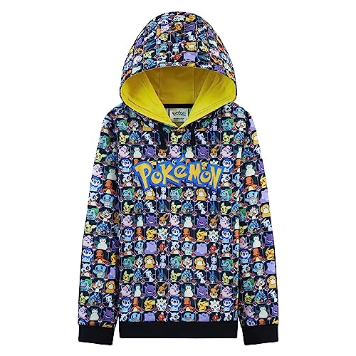 Pokemon Kids Hoodie for Teenagers and Boys Hoodies Warm Soft Pullover Sweatshirt Pikachu 4-15 Years Official Merchandise Gifts for Boys (Multicolor, 7-8 Years)