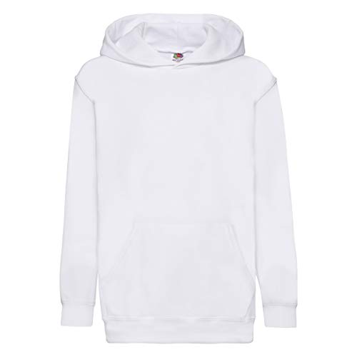 Fruit of the Loom Childrens Unisex Hooded Sweatshirt/Hoodie (12-13) (White)