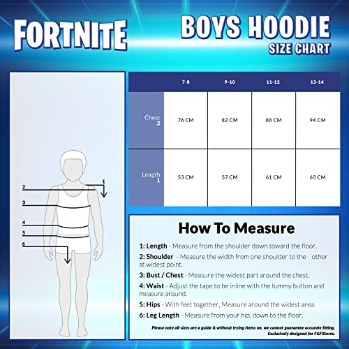 Fortnite Hoodie For Boys, Kids Gaming Jumper, Official Gifts For Boys (14/15 Years, Grey)