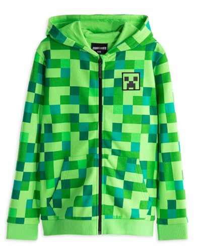 Minecraft Creeper Boy's Hoodie , Pixel Green, 9-10 Years