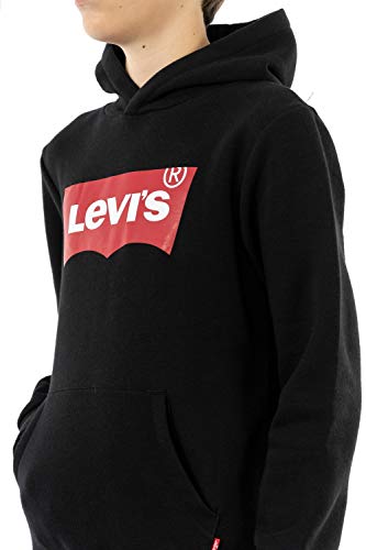 Levi's Boy's Lvb Batwing Screenprint Hoodie 9e8778 Sweatshirt, Black, 14 Years