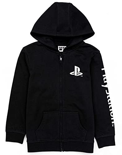 Playstation Kids Hoodie Zip Up | Boys Girls Games Logo Black Jumper Jacket | Gamer Merchandise 5-6 Years