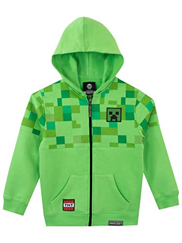 Minecraft Boys Creeper Hoodie Green Ages 9 to 10 Years