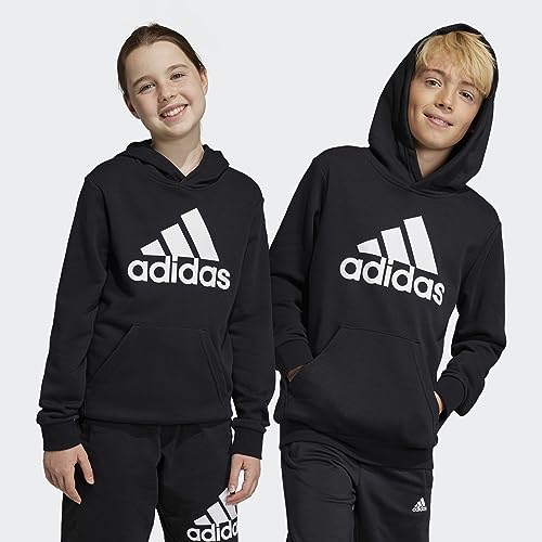 adidas U Bl Hoodie Unisex Baby Sweatshirt,Black/White,13-14 Years