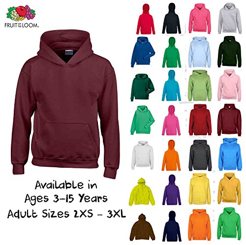 Mischief Ages 1-15 Boys Girls Plain Fleece Hoodie Unisex Childrens Hooded Sweatshirt Pullover Hoody 30+ Colours Bottle Green