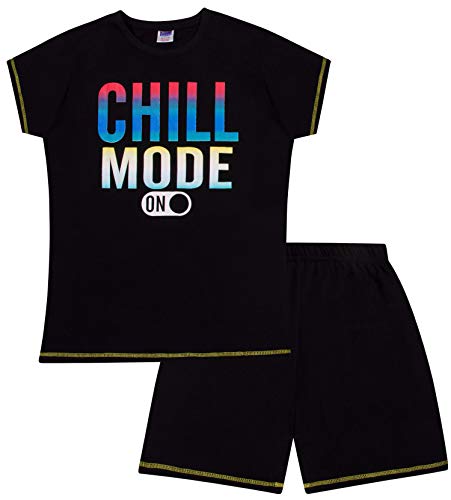 Boys Chill Mode Gaming Cotton Short Pyjamas Black (9-10 Years)
