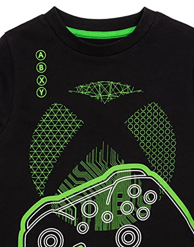 Xbox Pyjamas For Boys | Kids Black Green Gamer T-Shirt & Leggings Trousers Pjs | Game Console Controller Merchandise Gifts 10-11 Years