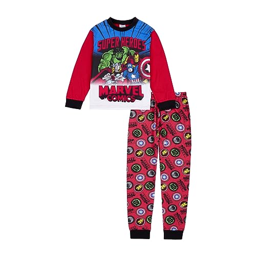 Marvel Comics Boys Pyjamas, Incredible Hulk Iron Man Thor and Captain America Pjs Set For Boys 4-5 Years