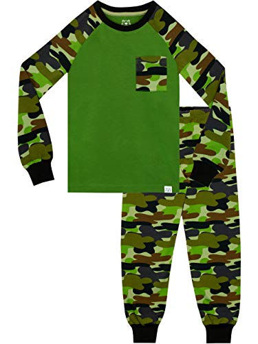 Harry Bear Boys Camouflage Pyjamas Snuggle Fit Green Age 12 to 13 Years