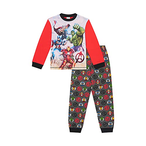 Marvel Avengers Boys Pyjamas Pjs Set Ages 4 to 12 Years Old, Official Kids Merchandise (6-7 Years, Red)
