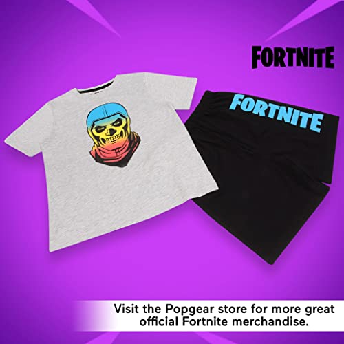 Fortnite Gradient Skull Short Pyjamas Set, Kids, 7-16 Years, Black/Heather Grey, Official Merchandise