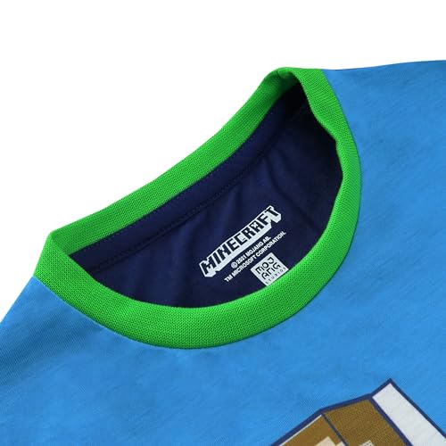 Minecraft Pyjamas | Steve & Creeper Boys Pjs | Long Sleeve Boys' Pyjama Sets | Gamer Pj Set for Kids Multicoloured Age 8 to 9 Years