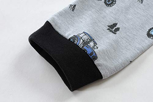 Toddler Boys Pyjamas Set Tractor Pjs for Boy Winter Sleepwear Long Sleeve Nightwear Kids Cotton T-Shirt and Pants 2 Pieces Outfit Christmas Clothes Sets for Children Age 2-3 Years